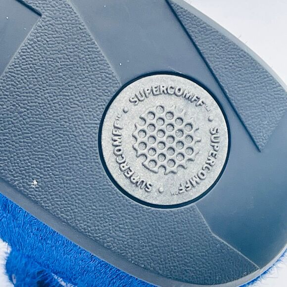 FitFlops Women's Supercomff US 7 Size 38 Black Royal Blue Textured Sandals - Picture 8 of 9